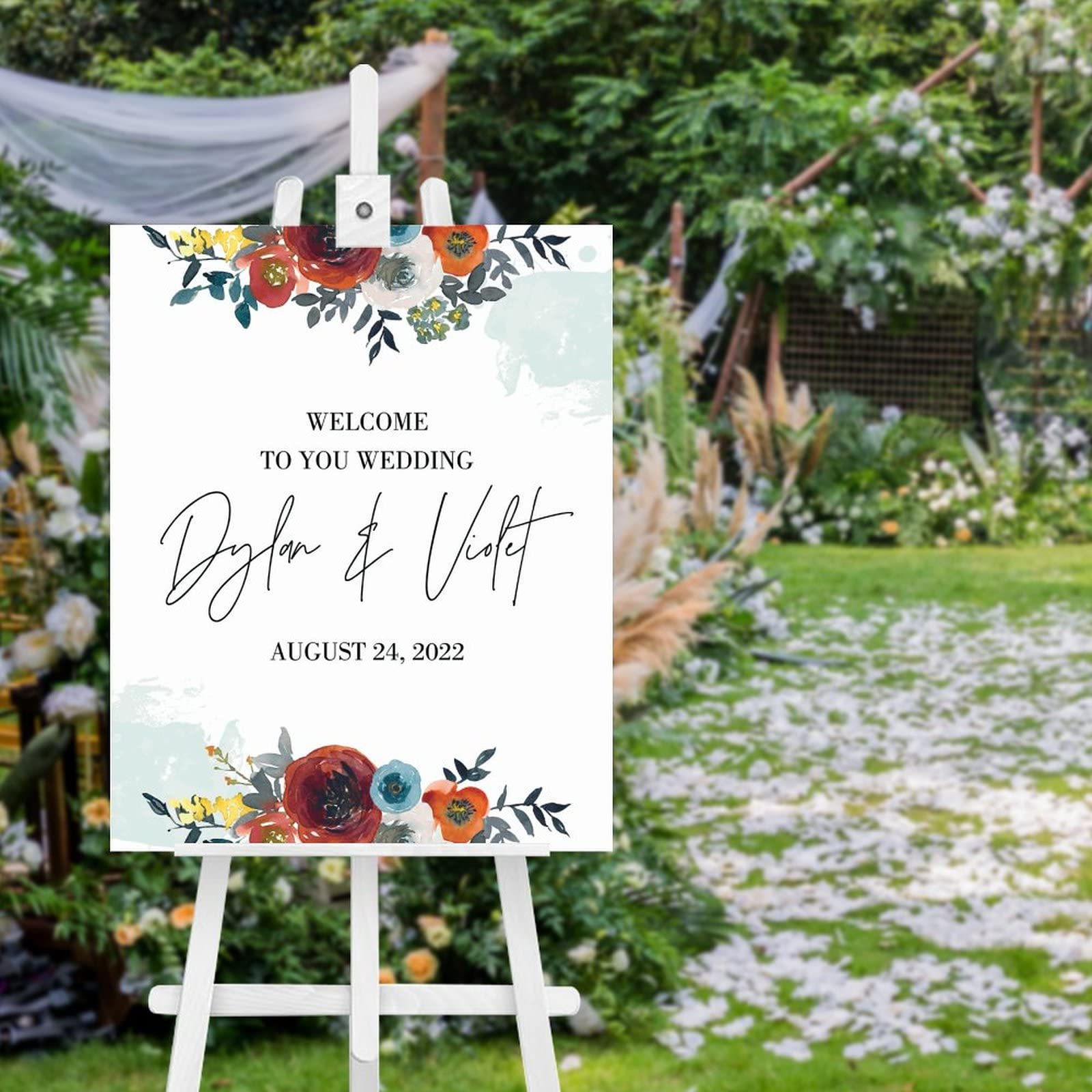 Amazon.com: popeven Custom Welcome Wedding Sign for Groom and